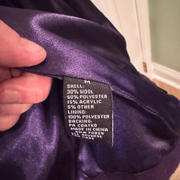 Rue21 double breasted purple wool blazer size medium - Picture 4 of 7